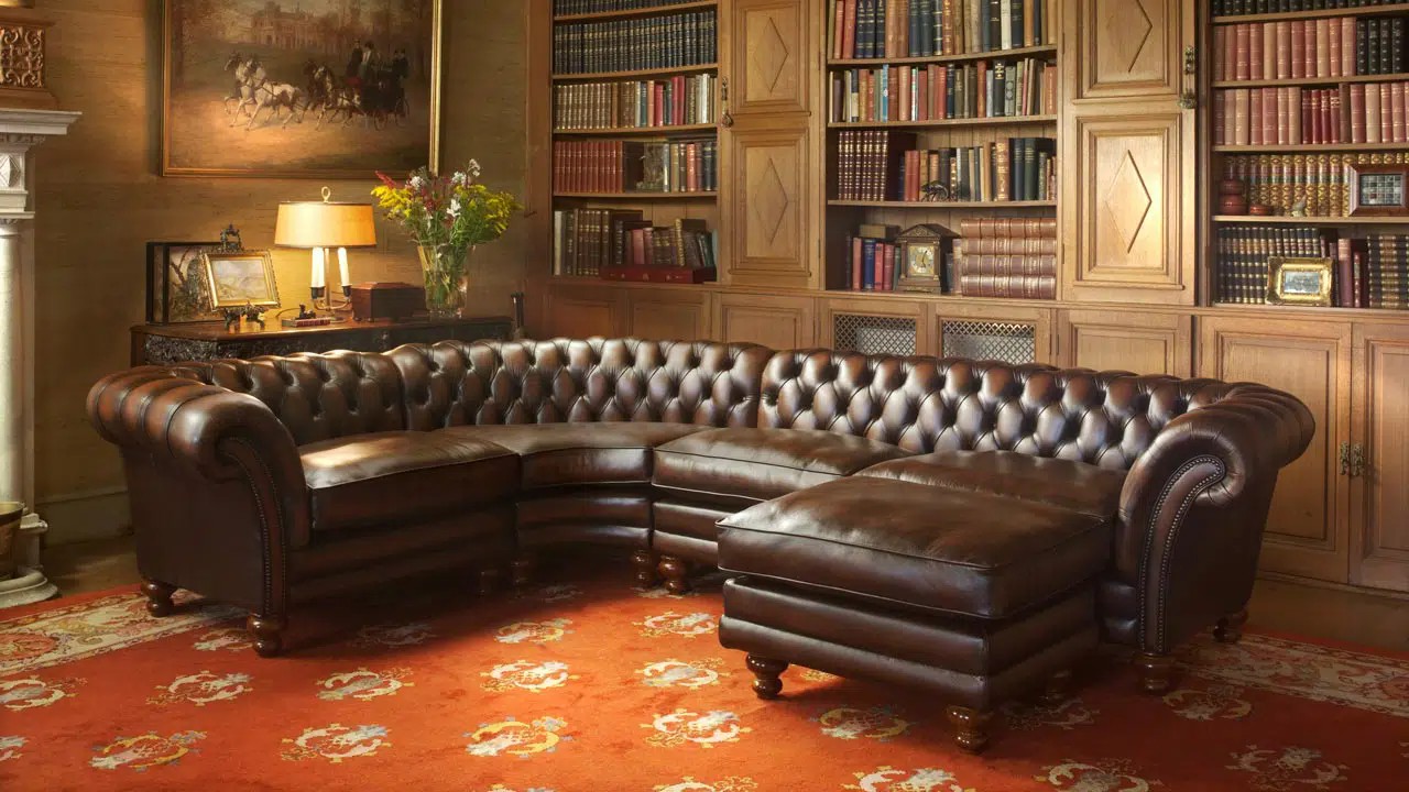 Leather Chesterfield sectional