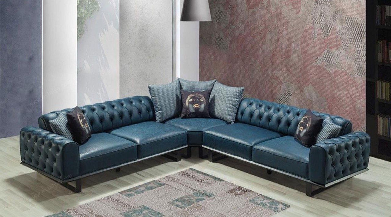 Modern functionality L-shaped Chesterfield sofa