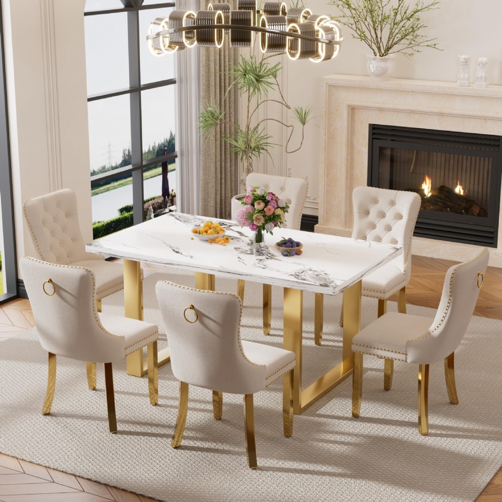 Kodu: 13596 - Luxury Dining Table And Chair Sets For Elegant Interiors