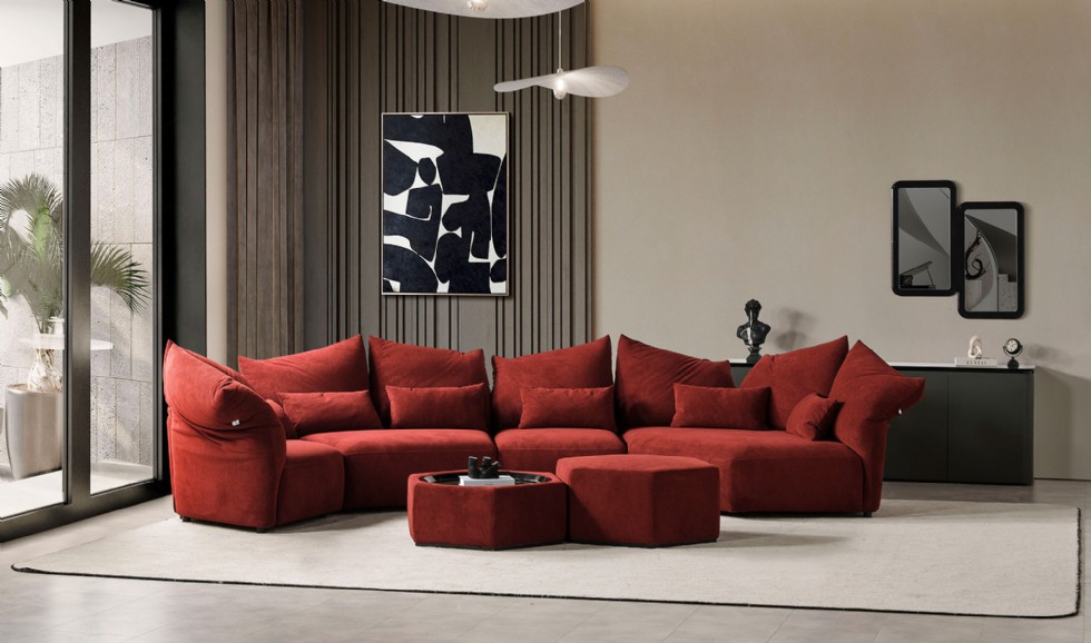 Kodu: 13709 - Modern Red Sofa Designs: Stylish & Custom-made Options