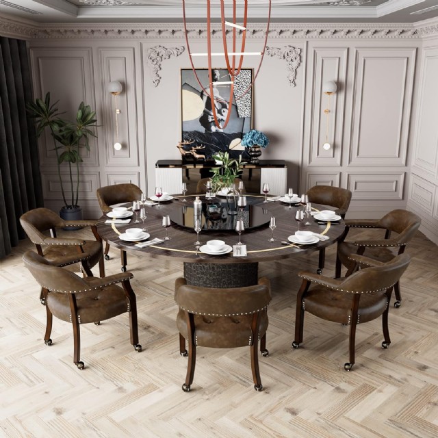 Dining Leather Chairs With Casters And Arms Accent Kitchen Table Chairs With Wheels Roller Poker Table Chairs