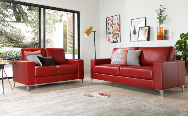 Modern Red Leather Sofa Designs For Stylish Interiors